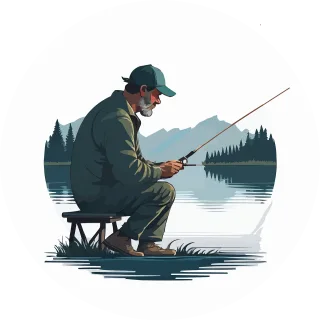Man Hobby Fishing Stickdatei
