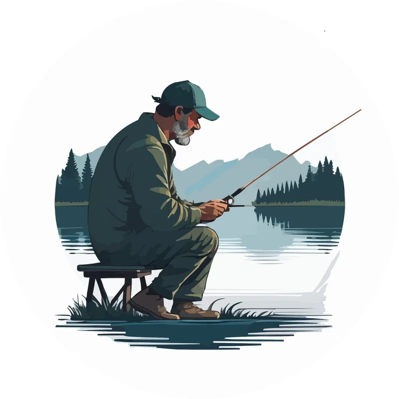 Man Hobby Fishing Stickdatei – Natur