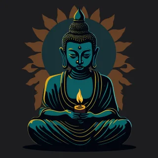 Buddha Meditation Yoga Stickdatei