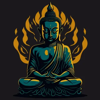 Buddha Meditation Yoga Stickdatei