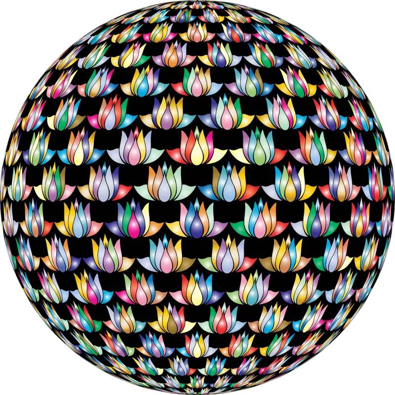 Sphere Ball Globe Stickdatei – Blumen