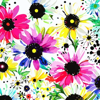 Ai generated Watercolor Flowers Stickdatei – Blumen