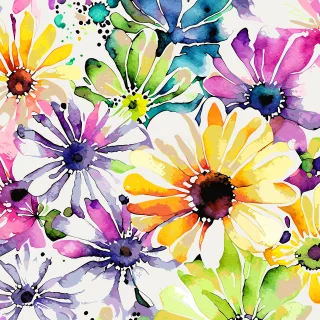 Ai generated Watercolor Flowers Stickdatei – Blumen