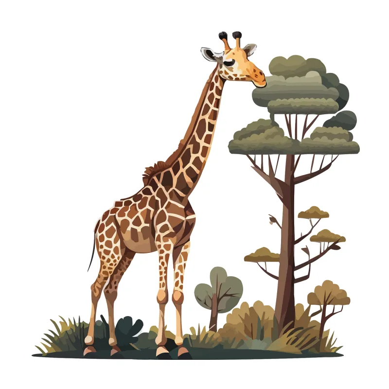 Giraffe Tree Safari Stickdatei – Natur