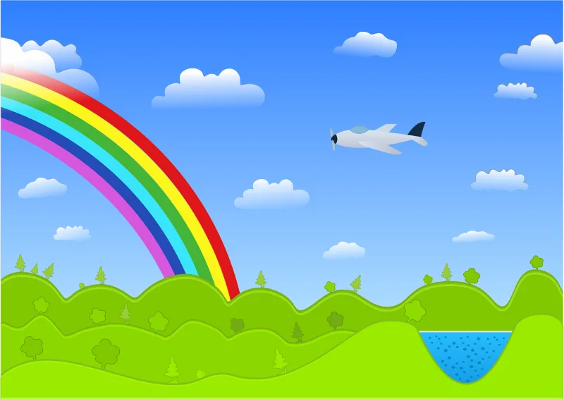Vector Landscape Rainbow Stickdatei – Kinder