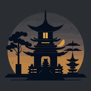 Temple Tibet Mountains Stickdatei