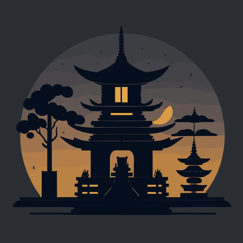 Temple Tibet Mountains Stickdatei – Natur