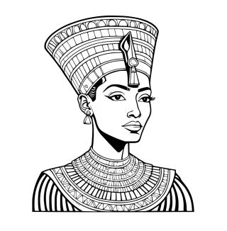 Nefertiti Queen Line art Stickdatei