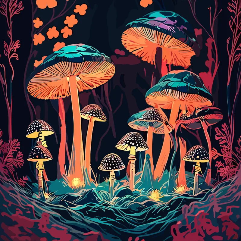 Ai generated Mushroom Forest Stickdatei – Natur