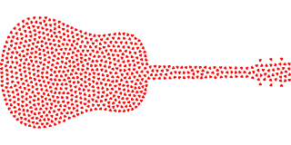 Hearts Guitar Musical instrument Stickdatei