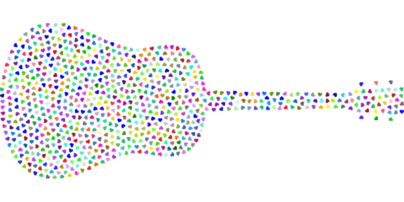 Hearts Guitar Musical instrument Stickdatei – Musik