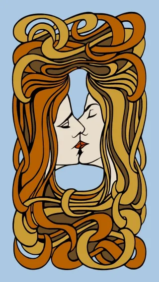 Kiss Lovers Couple Stickdatei