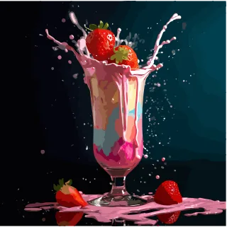 Ai generated Strawberries Strawberry sundae Stickdatei