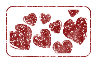 Hearts Rubber stamp Love Stickdatei