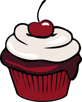 Red velvet Cupcake Cherry cupcake Stickdatei