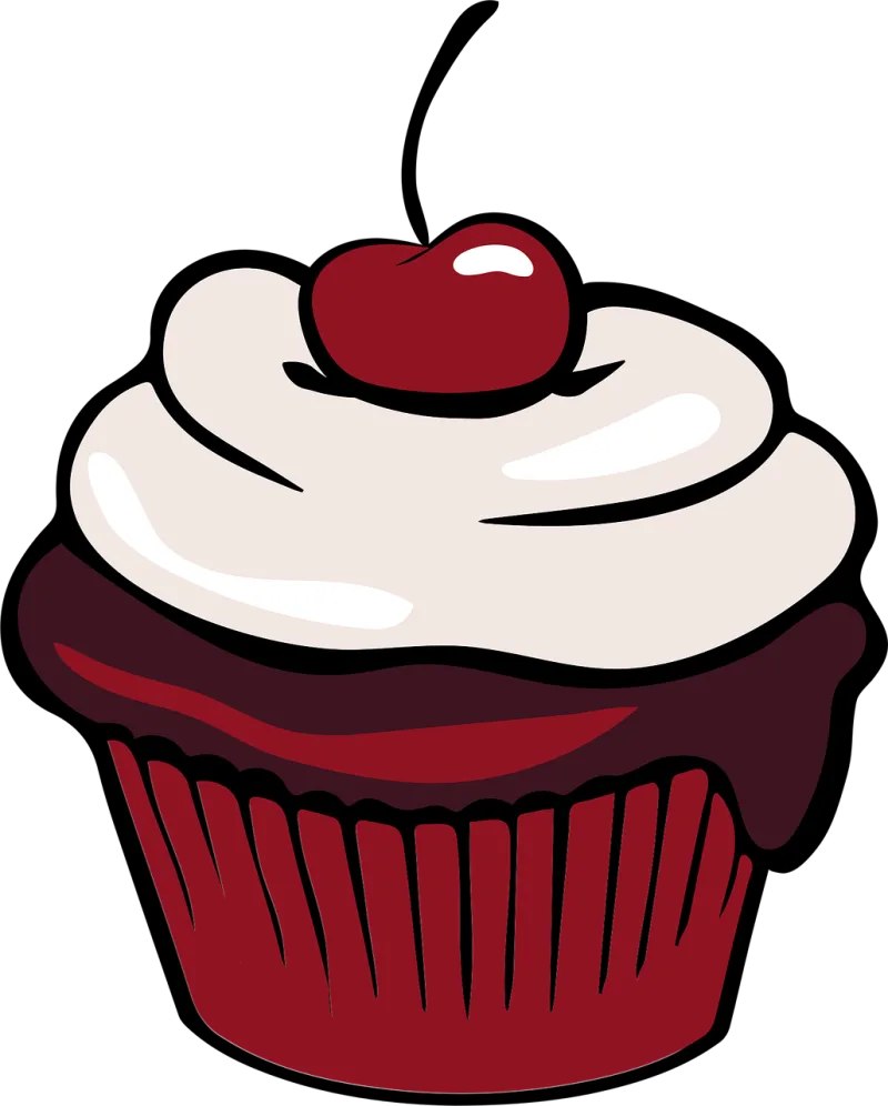 Red velvet Cupcake Cherry cupcake Stickdatei – Kinder