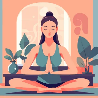 Girl Meditation Asana Stickdatei – Blumen