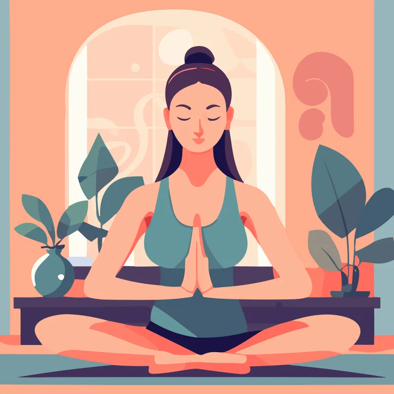 Girl Meditation Asana Stickdatei – Blumen