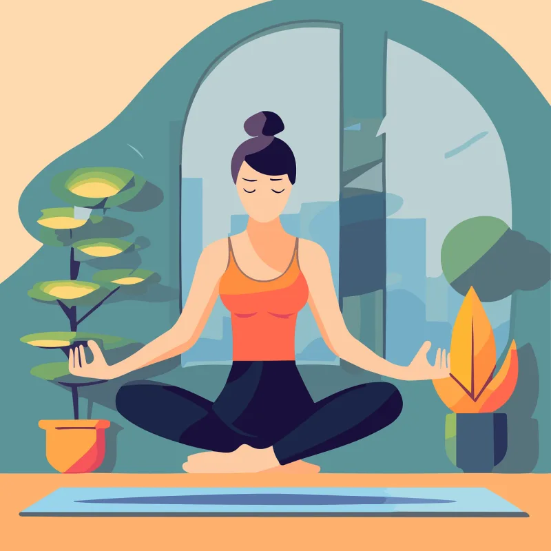 Girl Meditation Asana Stickdatei – Blumen