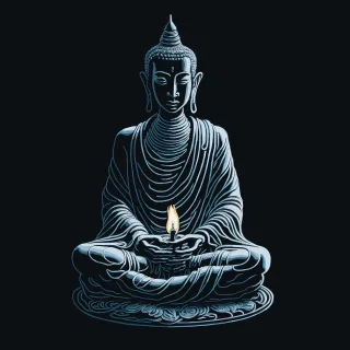 Buddha Candle Meditation Stickdatei – Blumen