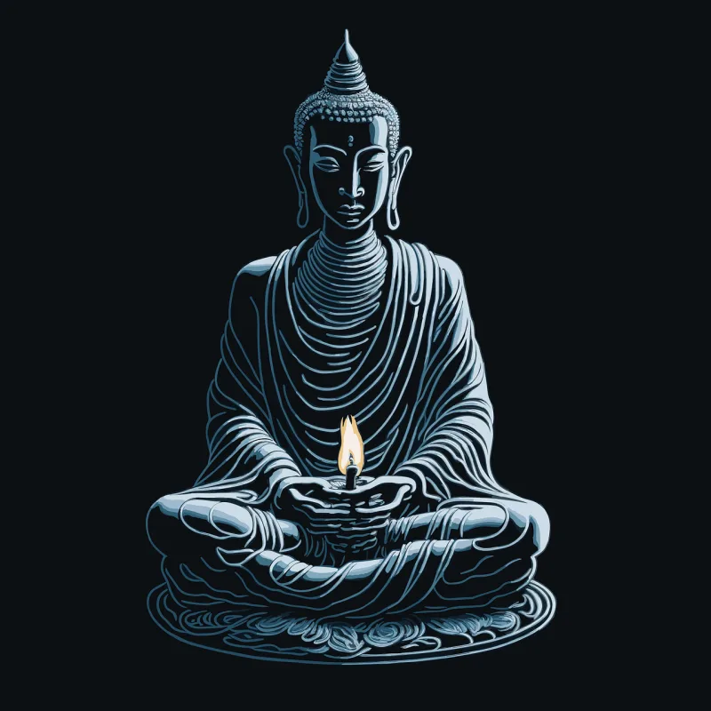 Buddha Candle Meditation Stickdatei – Blumen