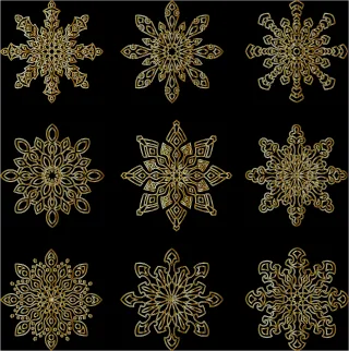 Snowflakes Ice Crystal Stickdatei