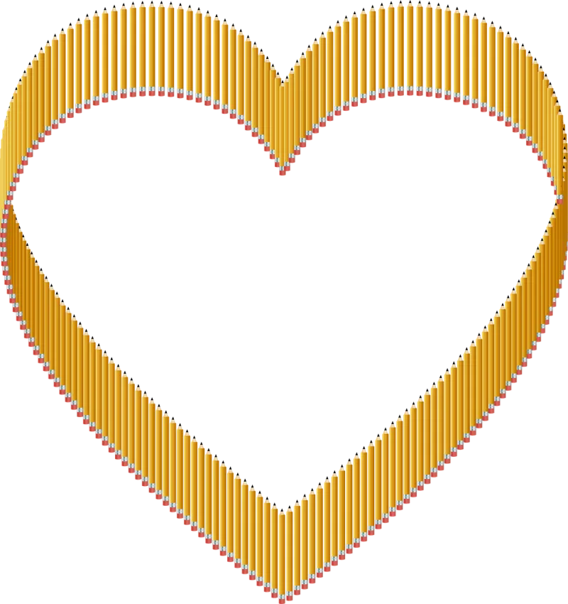 Pencils Frame Border Stickdatei – Herzen & Liebe