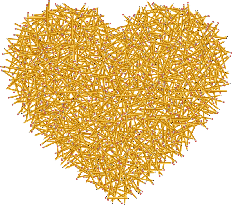 Pencils Heart Love Stickdatei – Herzen & Liebe
