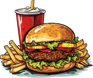 Ai generated Burger Cheeseburger Stickdatei
