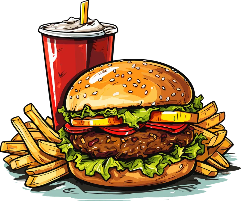 Ai generated Burger Cheeseburger Stickdatei – Essen & Trinken