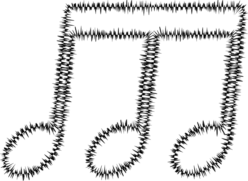 Musical note Waveform Typography Stickdatei – Musik