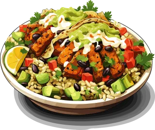 Ai generated Burrito Bowl Stickdatei