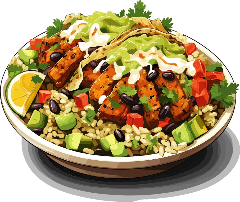 Ai generated Burrito Bowl Stickdatei – Essen & Trinken