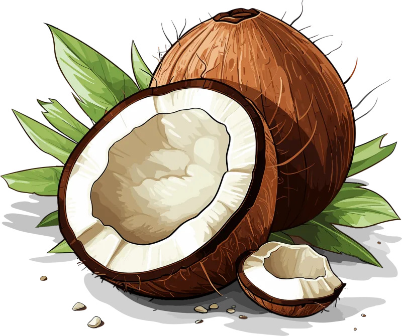 Ai generated Coconut Fruit Stickdatei – Essen & Trinken