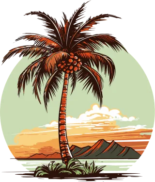 Palm Tree Sunset Stickdatei