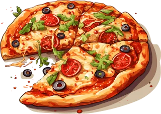 Pizza Olives Tomato Stickdatei