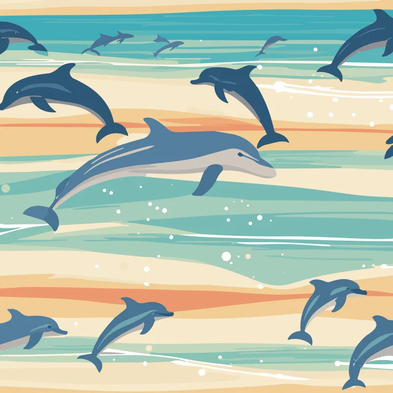 Dolphins Sea Beach Stickdatei – Natur