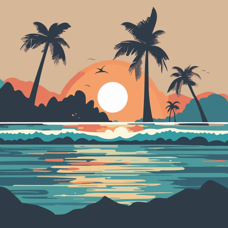 Sea Beach Dolphins Stickdatei – Natur