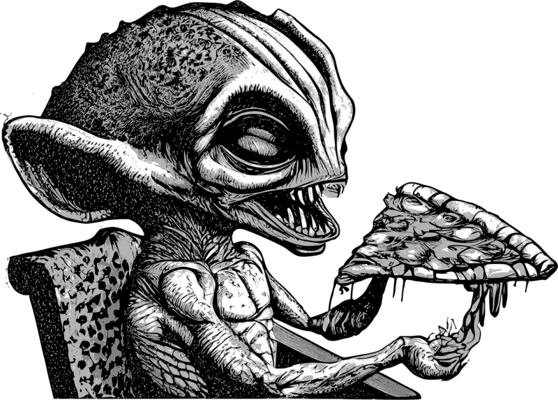 Alien Ufo Pizza Stickdatei – Essen & Trinken