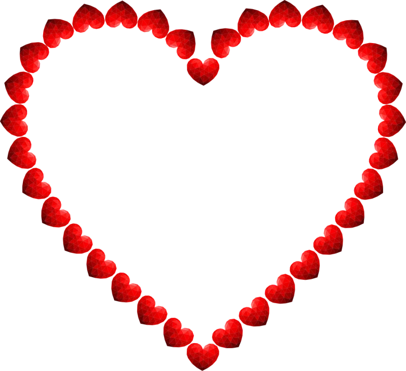 Heart Love Low poly Stickdatei – Herzen & Liebe