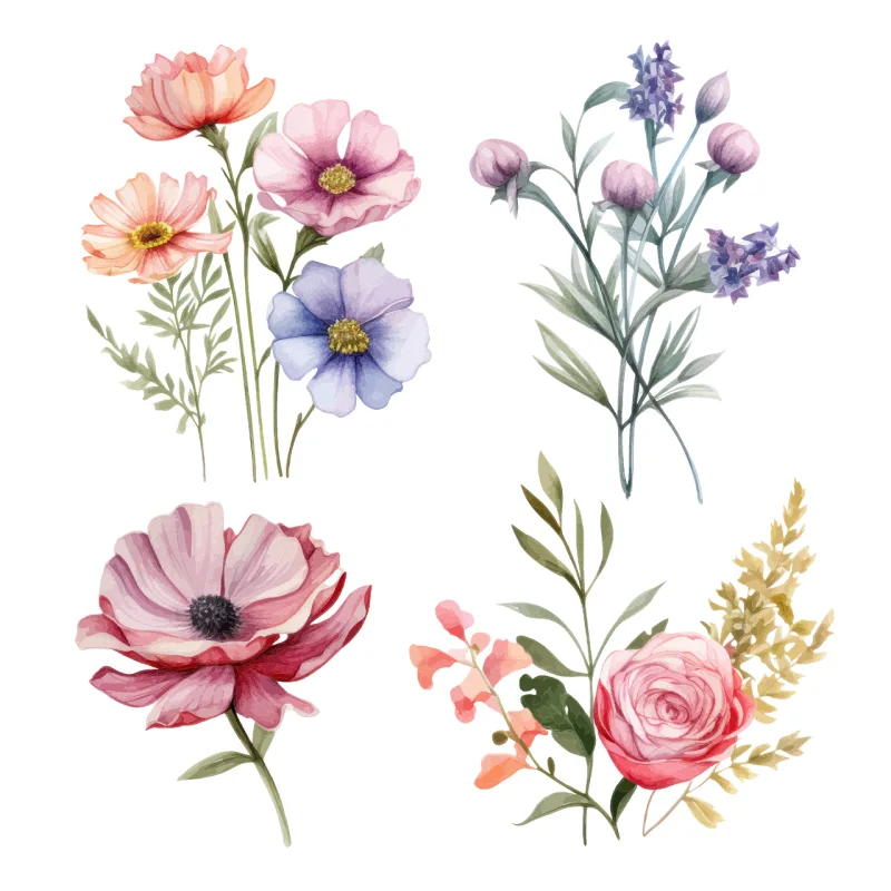 Flower Floral Nature Stickdatei – Blumen