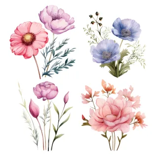 Flower Floral Nature Stickdatei