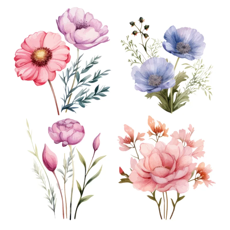 Flower Floral Nature Stickdatei – Blumen