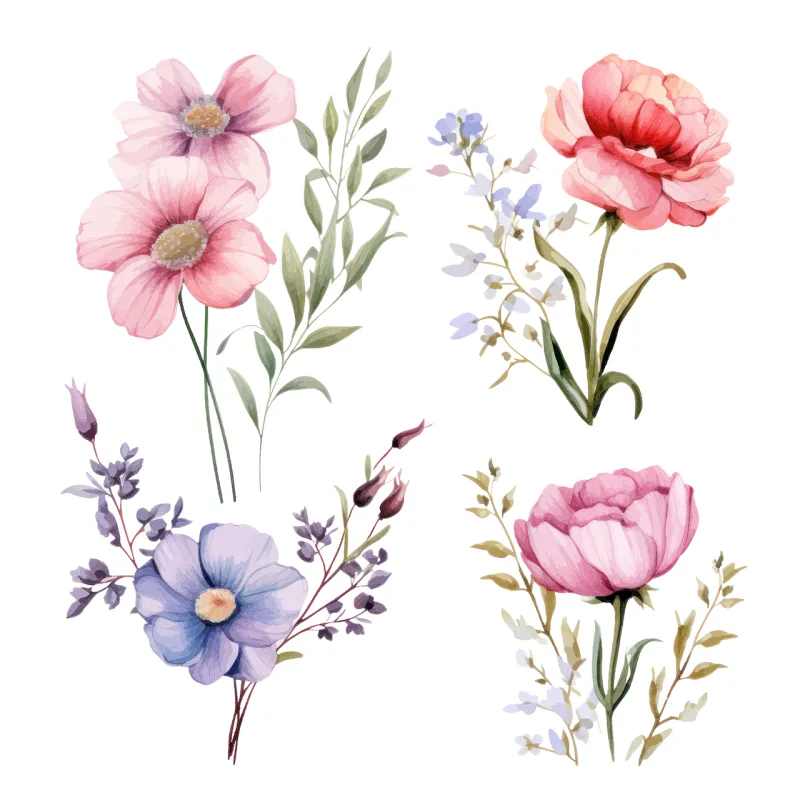 Flower Floral Flower background Stickdatei – Blumen