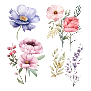 Flower Floral Nature Stickdatei