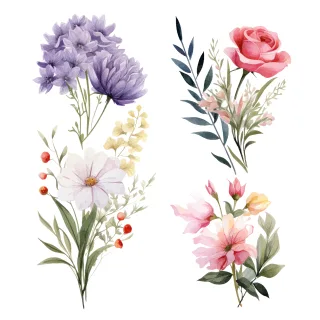 Flower Floral Nature Stickdatei