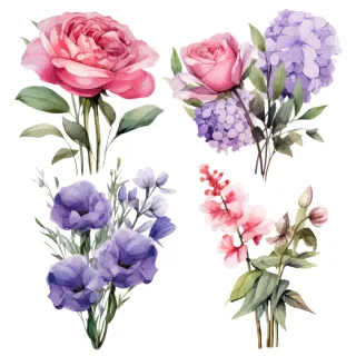 Flower Floral Nature Stickdatei