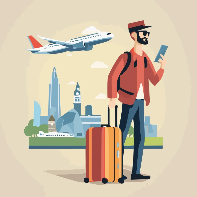 Tourist Traveller Holiday Stickdatei – Kinder