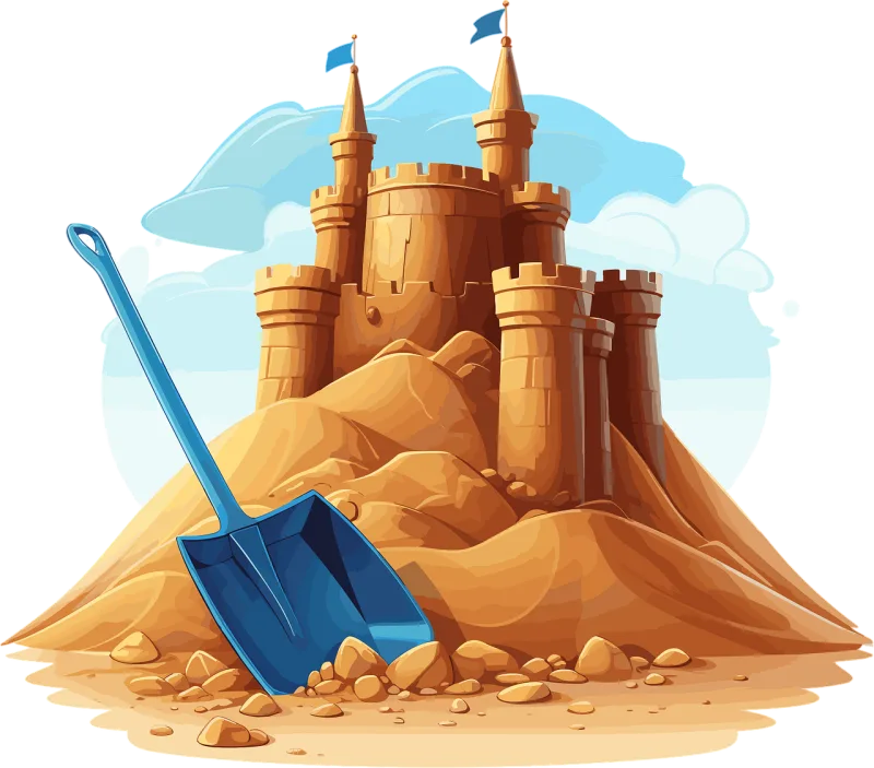 Ai generated Sand castle Sand Stickdatei – Kinder