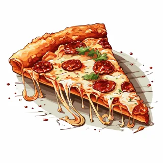 Ai generated Pizza Food Stickdatei